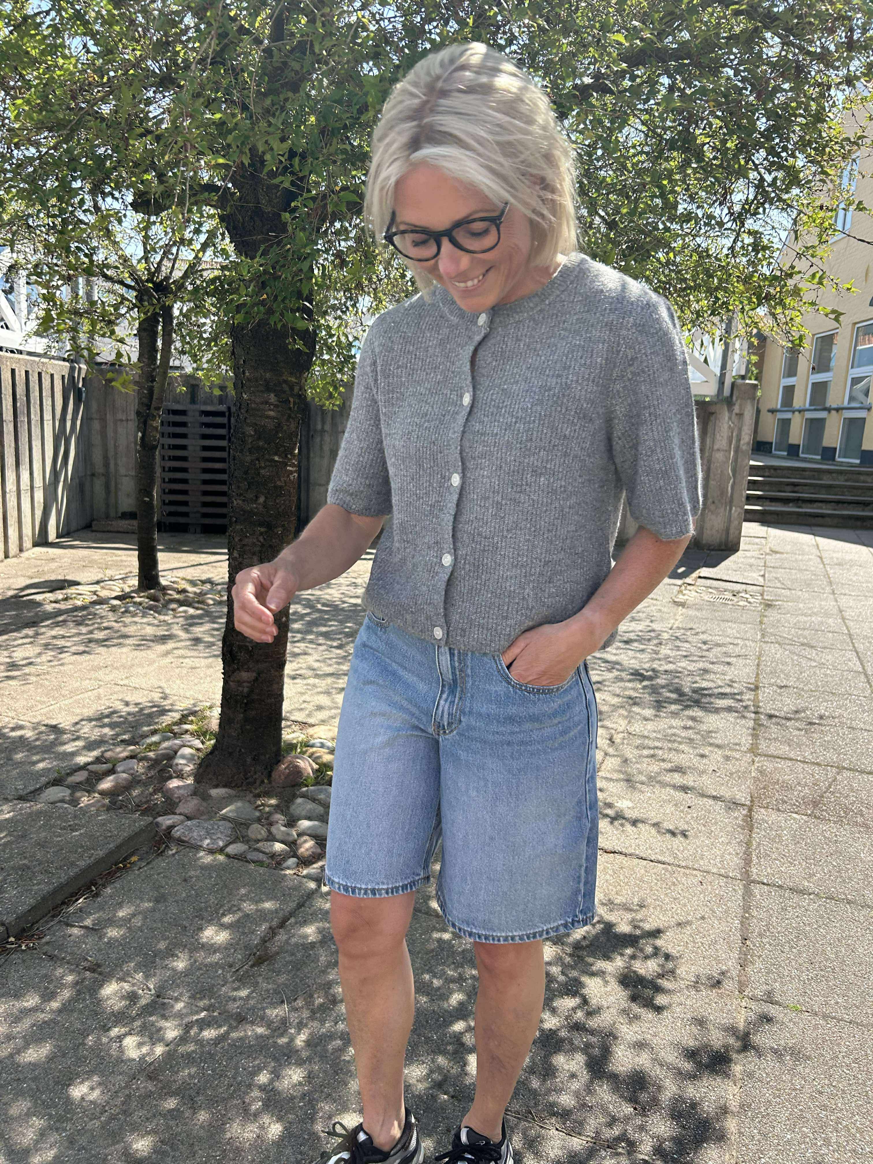 PCSILLY Knit Cardigan - Medium Grey Melange